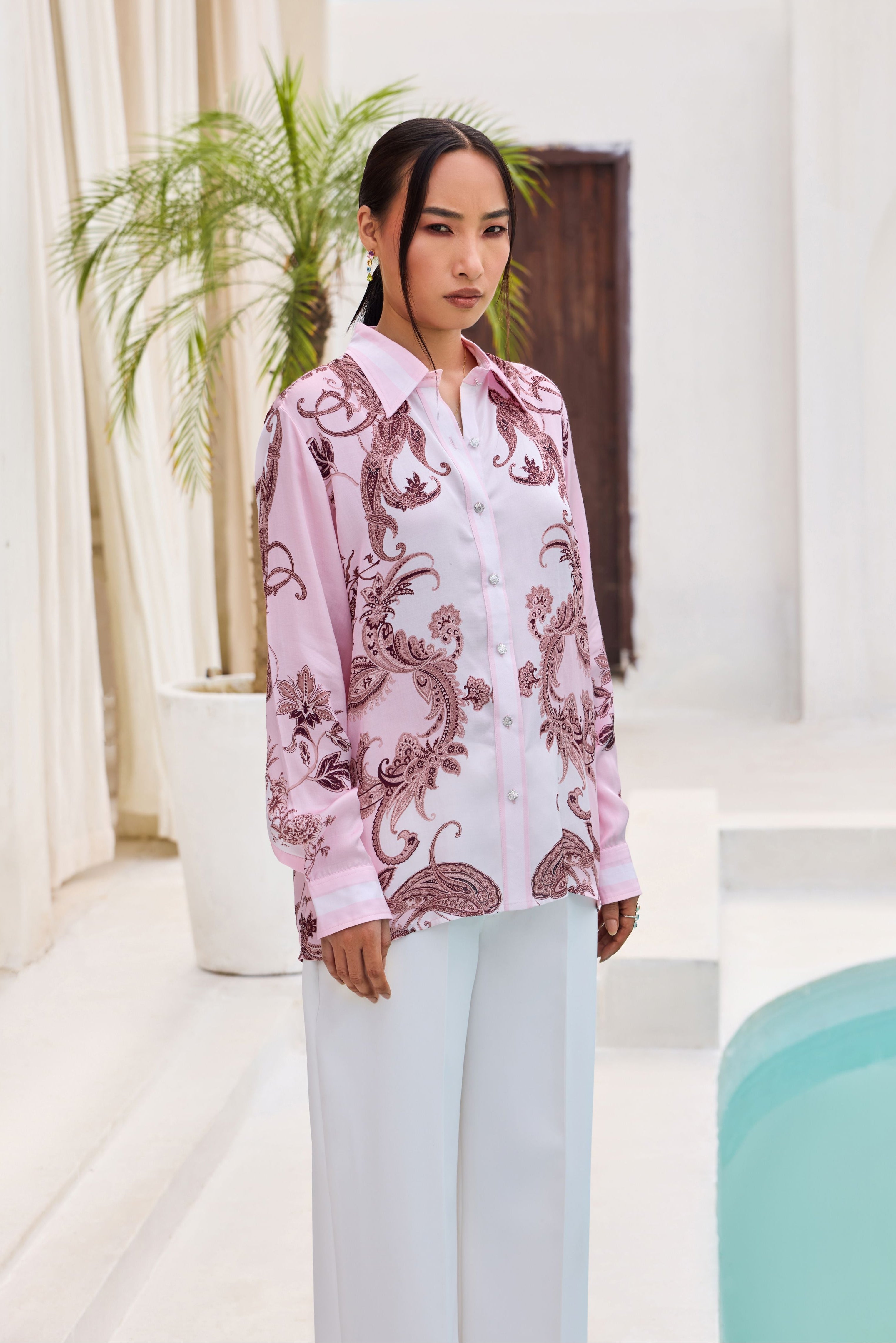 BLUSH PAISLEY SHIRT