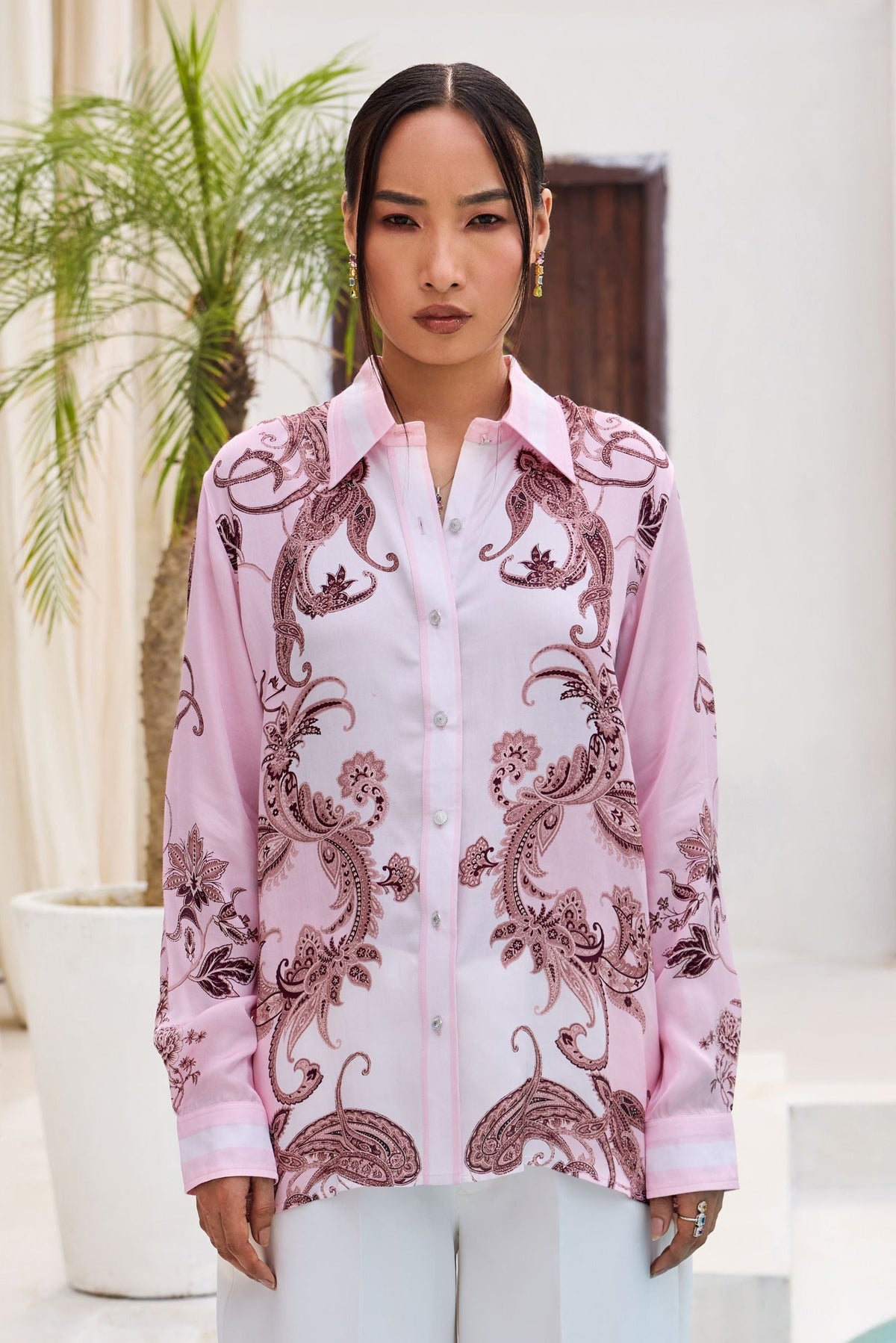 BLUSH PAISLEY SHIRT