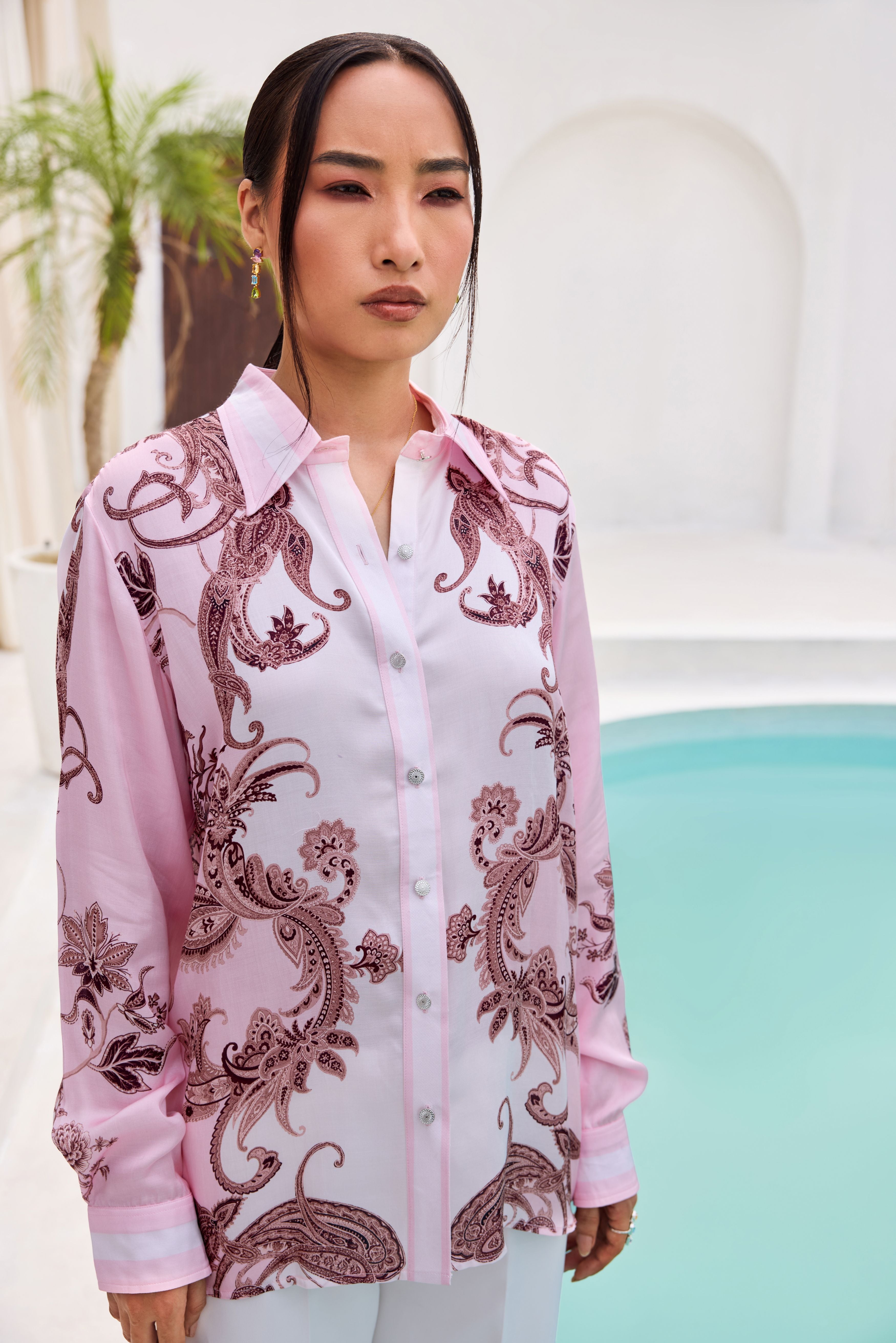 BLUSH PAISLEY SHIRT